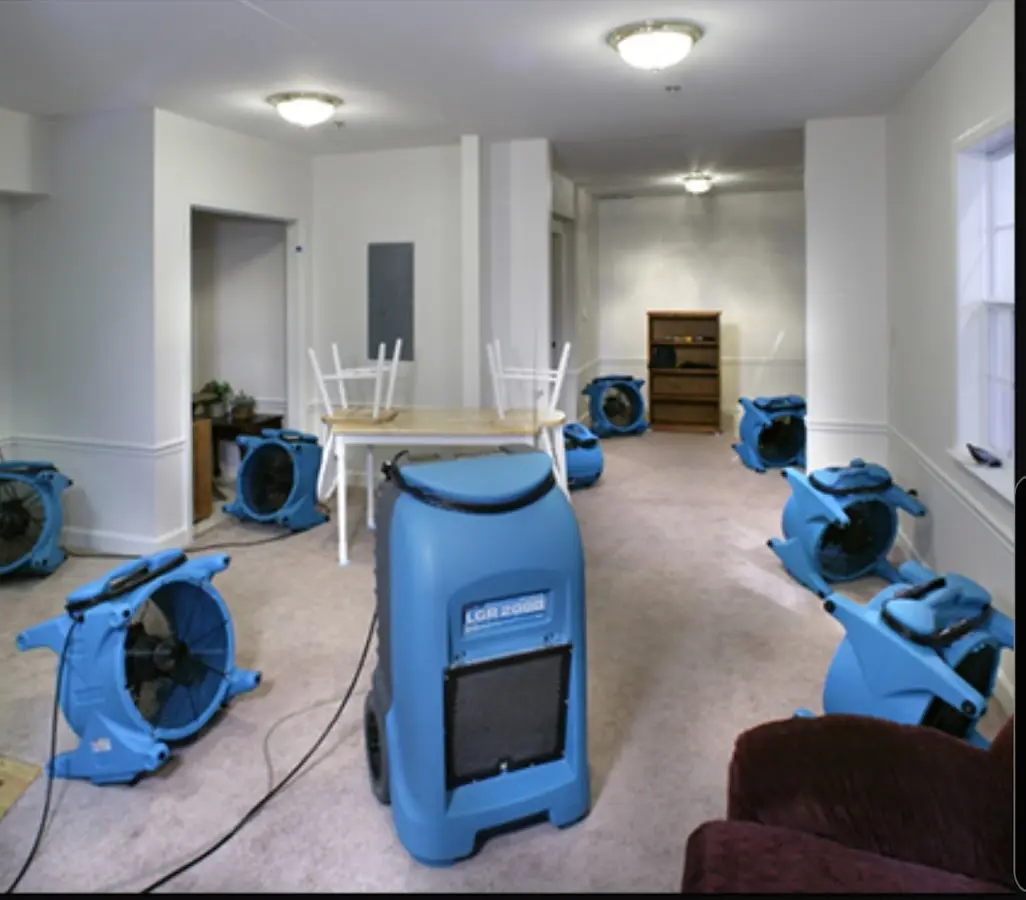 Air movers and dehumidifier setup for Water Extraction & Removal in Daytona Beach